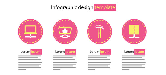 set line hammer server data web hosting ftp vector image