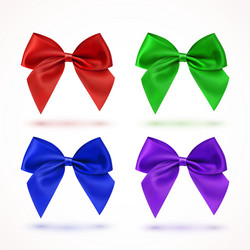 Set of four colorful bows vector