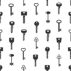 various black keys symbols for open a lock vector