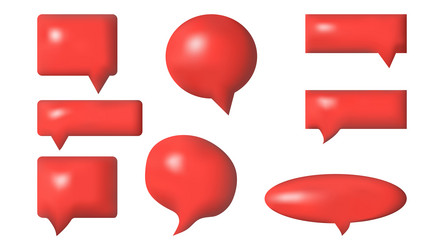 3d speech bubbles different shapes message icon vector image