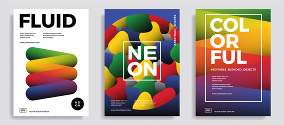 abstract design templates with 3d flow shapes vector image