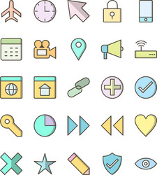basic ui icon set vector image