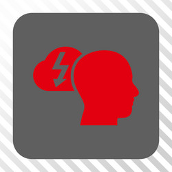 brainstorming rounded square button vector image