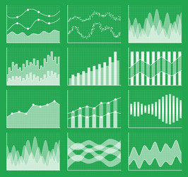 business chart collection set of graphs data vector image