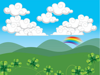 hills landscape cartoon vector