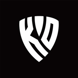 kd logo monogram with shield elements shape vector image