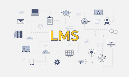 lms learning management system concept with icon vector image