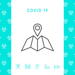 map icon with pin pointer graphic elements vector image