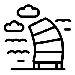 modern building standing under clouds representing vector image