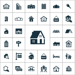 real estate icons universal set for web and ui vector