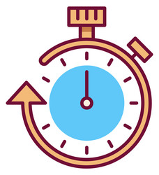 repeating timer icon stopwatch color line symbol vector image