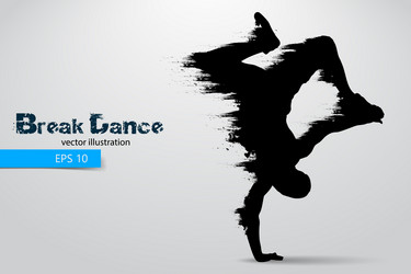 Break dancer silhouette 1 Royalty Free Vector Image