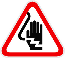 triangular yellow warning hazard symbol vector