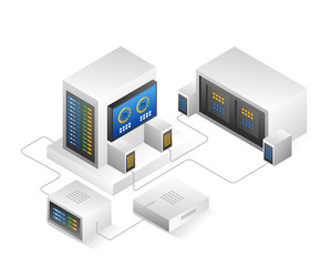 vuturistic server analysis control network box vector image
