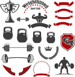 Weightlifting Icons - Fitness & Strength Vector Image