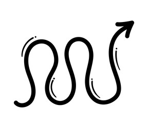 abstract lined arrow twisting freeform artistic vector image