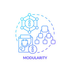 Blue linear gradient icon structural level concept