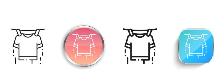 drying icon thin linear regular and button style vector image