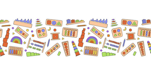 hand drawn kid toys for montessori games vector