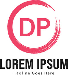 initial dp logo template with modern frame vector image