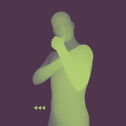 man in a thinker pose 3d model business vector image