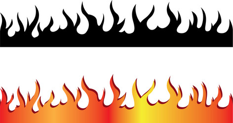 Flame fire border frame silhouette template Vector Image