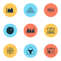 set of graphs diagrams and statistics icons vector image