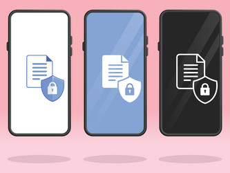 smartphone file shield lock protected encryption vector image