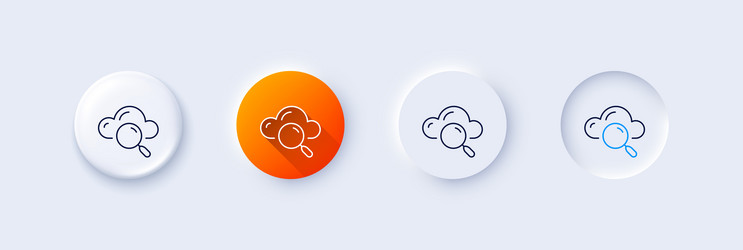 cloud computing search line icon internet data vector image