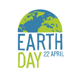 Earth day logotype design planet and text vector