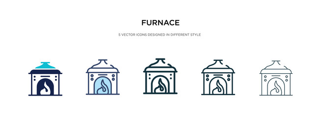 Furnace icon in different style two colored vector