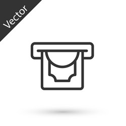 grey line atm - automated teller machine and money vector image