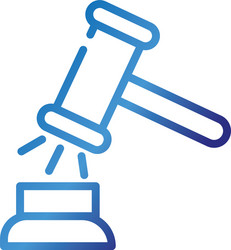 hammer judge gradient style icon vector image