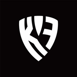 kf logo monogram with shield elements shape vector image