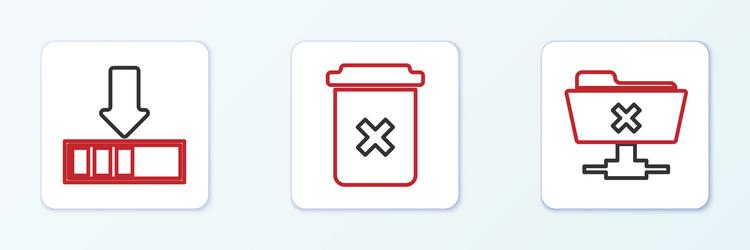 set line ftp cancel operation loading and trash vector image