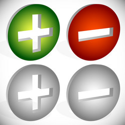 set of plus minus add remove signs symbols vector image