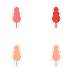 assembly realistic sticker design on paper tree vector image