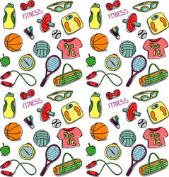 Seamless sports pattern Royalty Free Vector Image