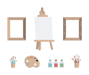 Art tools and materials frame Royalty Free Vector Image