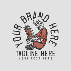 Vintage Skeleton Reader T-Shirt Vector Image