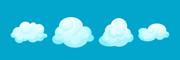 White soft fluffy clouds on blue background Vector Image