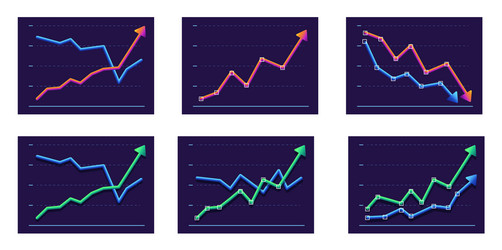 abstract chart with two arrows moving up and down vector