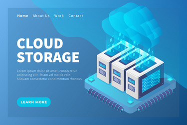 cloud storage concept with server database vector image