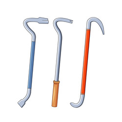 crowbars are versatile handheld tools with a flat vector