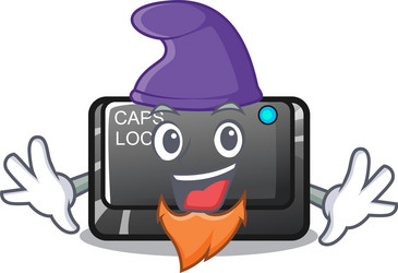 elf capslock button on a computer cartoon vector image
