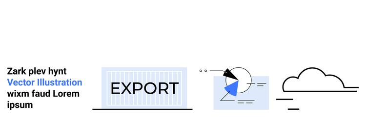 export concept with data analysis pie chart vector image