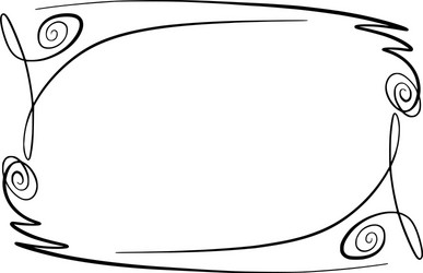 flourish frame rectangle with squiggles vector image