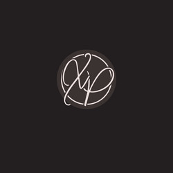 Letters ew simple circle linked line logo Vector Image