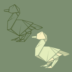 Minimalist tattoo boho origami paper duck Vector Image