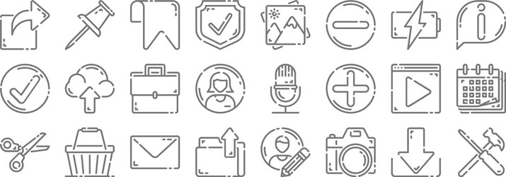 user interface line icons linear set quality vector image